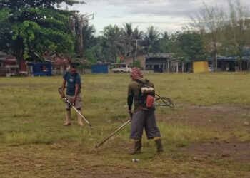 Pemdes dan Warga Desa Momalia 1 Gelar Kerja Bakti Jelang Ramadan.